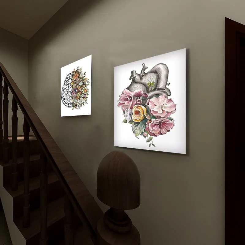 Širdies Gėlių Abstrakčios Drobės Tapybos Smegenų Gėlių Sienos, Drobė Meno, Plakato Spauda Sienos Nuotraukas, Skirtą Kambarį Namuose Apdaila