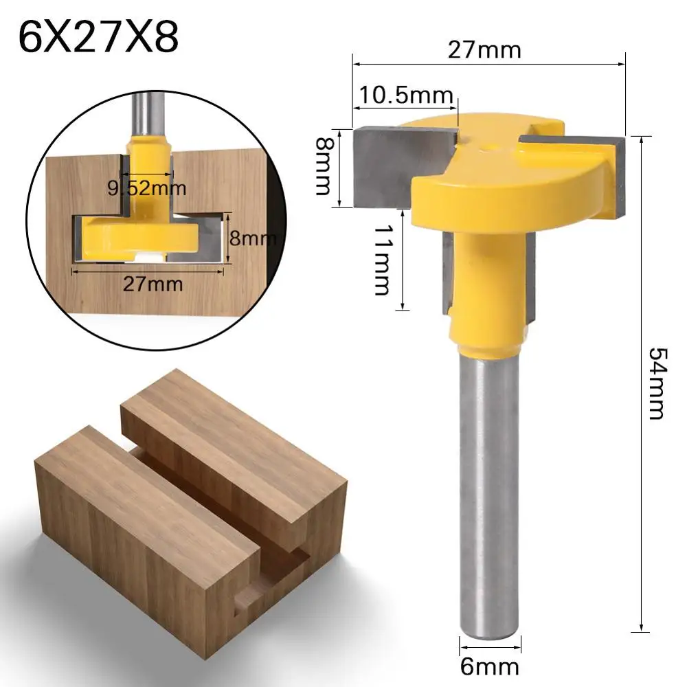 1Pc 6mm strypo T-formos peilis drožimo peilis kablys frezavimo pjovimo medienos rėmo kabo sienos gong peilis medienos frezavimo cutter