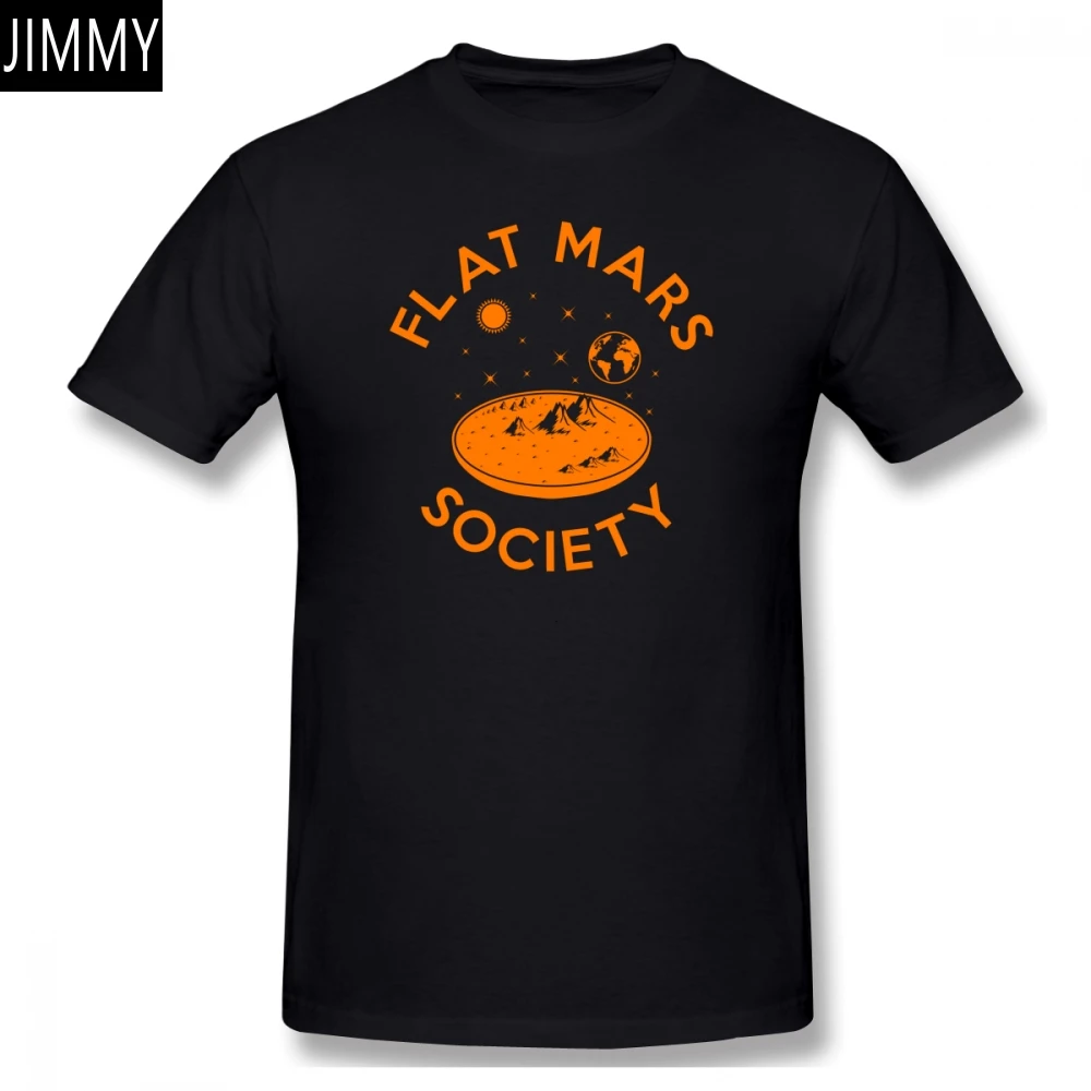 Vyras 1Flat Mars Visuomenės Plokščią Žemę Juokinga Naujiena Vyrų Pagrindinio trumpomis Rankovėmis T-Shirt Europos Dydį