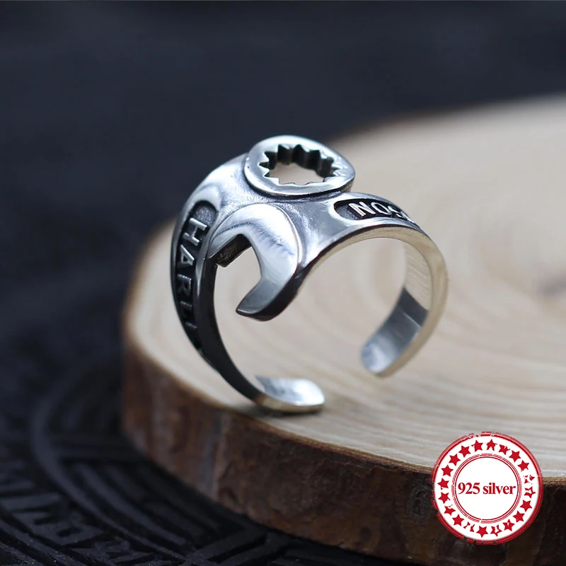 S925 sterlingas sidabro vyrų žiedas asmeninį classic vintage mados veržliarakčio stiliaus papuošalai dovana siųsti meilužis 18 metų karšto