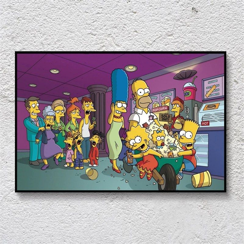 Vaikai Kambario Dekoro Simpsonų Plakatą ir Spausdina Sienos Menas Drobė Paveikslų Komiksų Kabo Plakatas HD Spausdinti Nuotraukas Namuose Apdaila