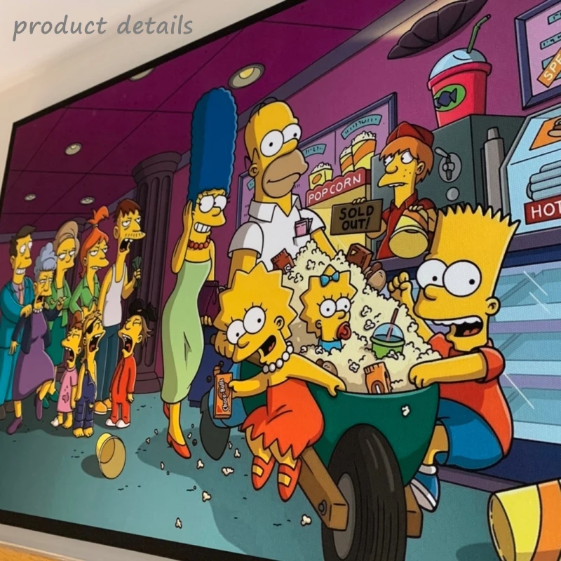 Vaikai Kambario Dekoro Simpsonų Plakatą ir Spausdina Sienos Menas Drobė Paveikslų Komiksų Kabo Plakatas HD Spausdinti Nuotraukas Namuose Apdaila
