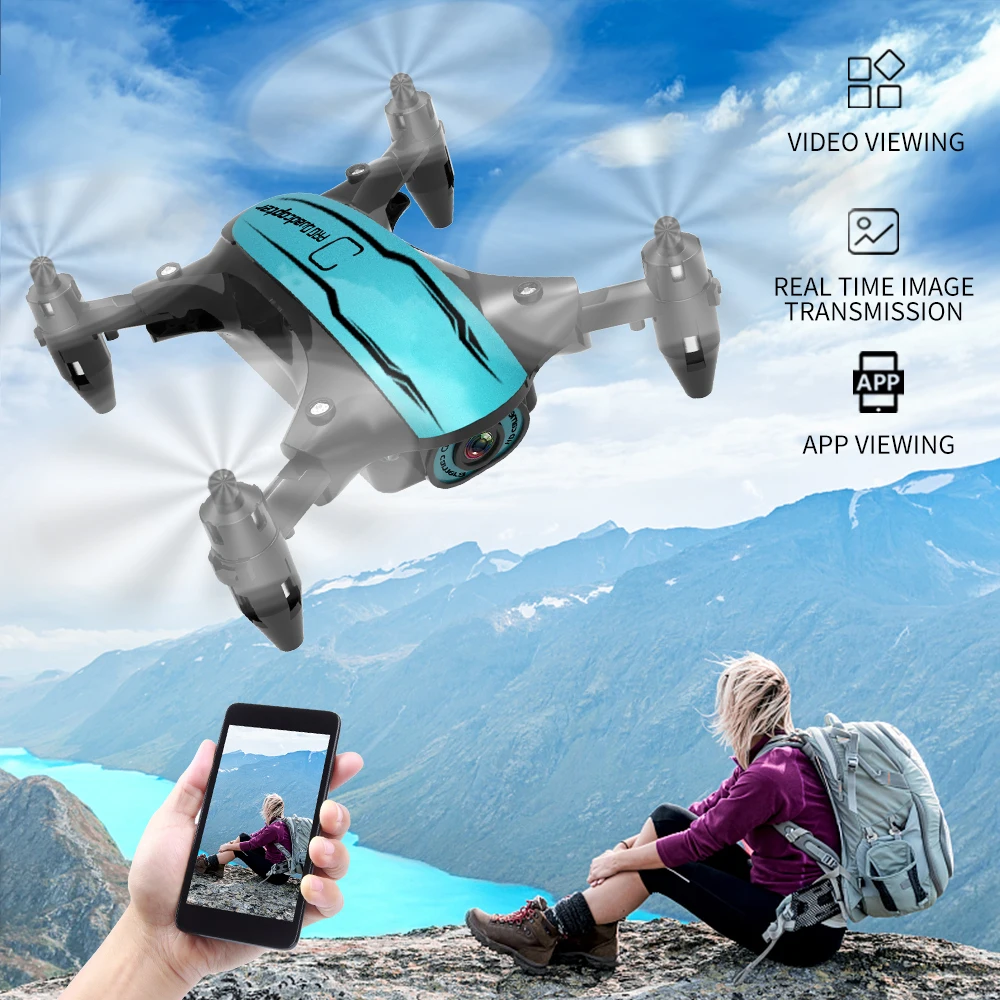 2020 Naujas CS02 Mini Drone Plataus Kampo 4K 1080P WiFi FPV Kamera, Drones, Aukštis Laikymo Režimą RC Sulankstomas Quadrotor Drone Žaislą Dovanų