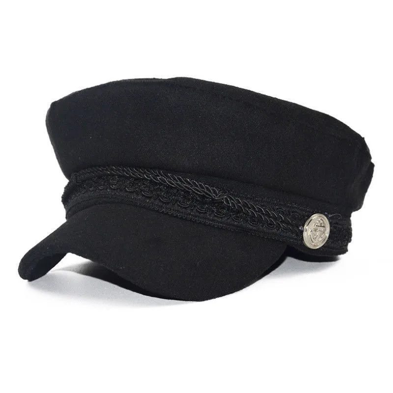 2018 m., Naujos Žieminės Vilnos Aštuoniakampis Skrybėlės Moterims Butas Karinės Beisbolo kepuraitę Ponios Solid Caps Moterų Atsitiktinis Beretės Skrybėlę gorra militar