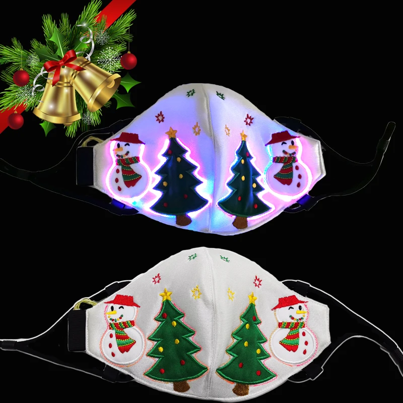 Šviesos Siuvinėjimo Veido Kaukė LED Spalvinga Šviesos Balso Aktyvuota Flash Žėrintis Lūpų Kaukė Daugkartinio naudojimo Kalėdų Vakarėlį Kaukės Dangtis