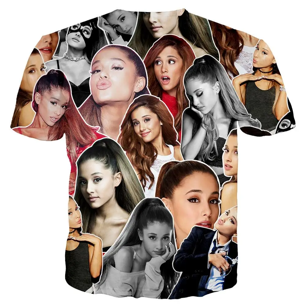 PLstar Kosmosas Lašas laivybos 2018 m. vasaros Naujas Mados marškinėliai dainininkas Ariana Grande koliažas 3D Spausdinimo Vyrų, moterų Hip-hop T-shirt