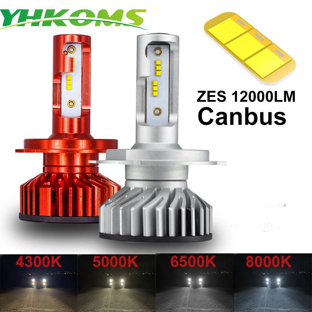 YHKOMS Mini Canbus LED H4, H7, H1 4300K 5000K 6500K 8000K Automobilių Žibintų H8, H9 H11 9005 9006 Auto LED Lemputė, Rūko Žibintas 10000LM 12V