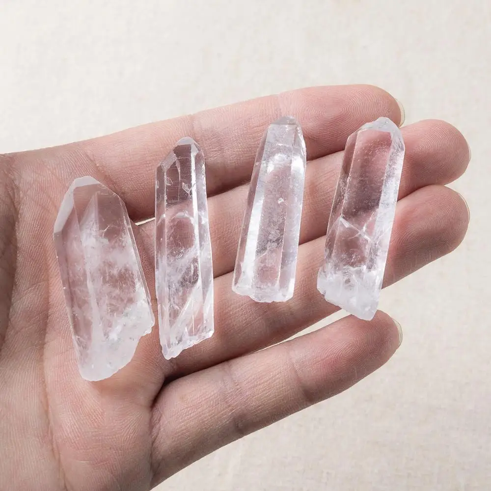 3pcs White Crystal Skiltyje Gamtos Aišku, Akmens Kristalai Ramstis Pavyzdys Gydymo Reiki Mineralinės Lazdelės Akmenys