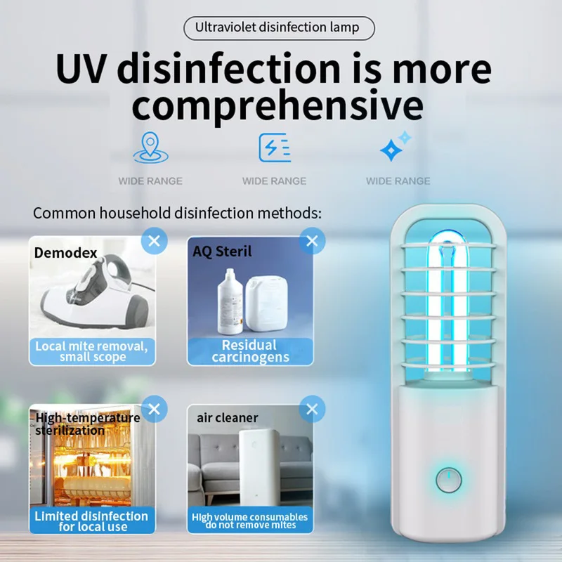 Youpin Xiaoda Poratble USB uv-C Baktericidiniu Ozono Sterilizacija Stalo Lempa Ultravioletinė Sterilizer UV Šviesos Vamzdis Namų Vonios kambarys