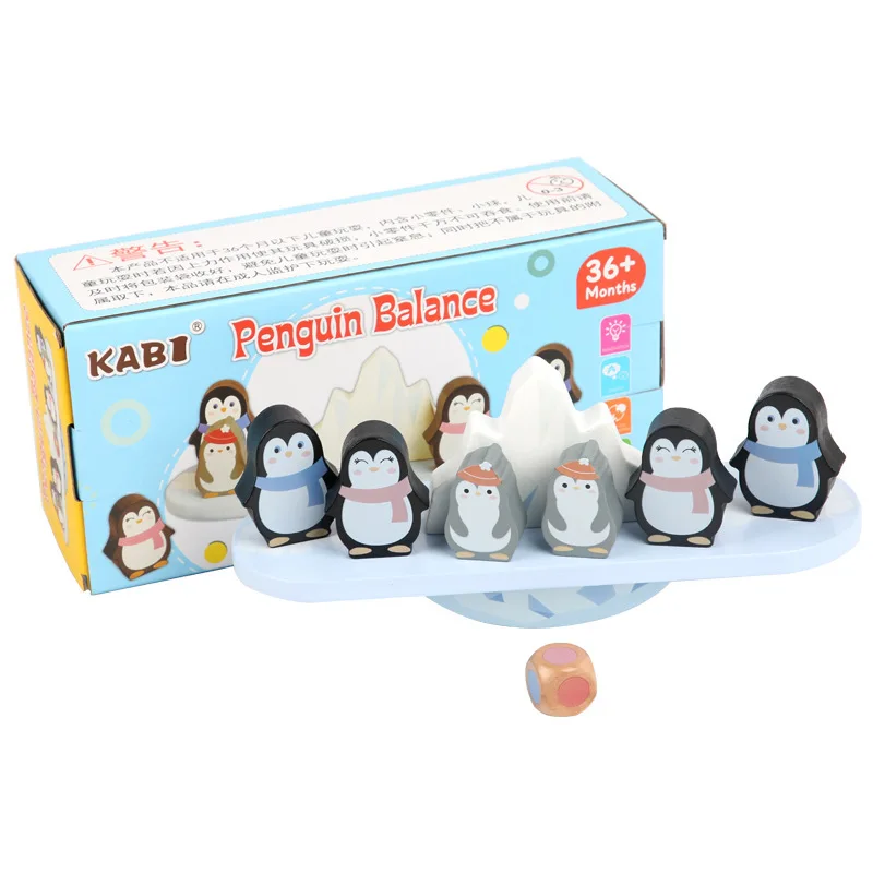 Mielas Pingvinas Rungtynės Balansavimo Slenksčius Mediniai Blokai Matematikos Rungtynės Žaidimo Lentos Žaislai Vaikams, Montavimas Švietimo Dovana