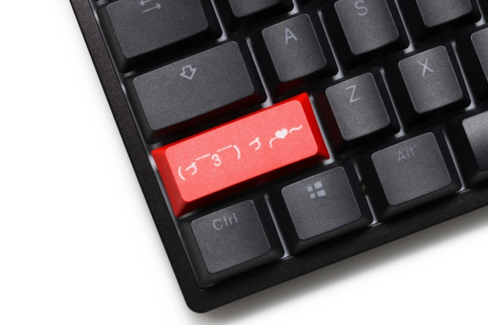 Naujovė vyšnių profilis dip dažų pbt keycap mechaninės klaviatūros lazeriu išgraviruotas emoj kaomoji meilės kairysis shift juoda raudona mėlyna