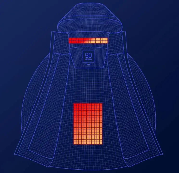 Youpin naujas Žiemos šildymo žemyn striukė smart temperatūros kontrolės striukė žąsų žemyn drabužiai gali būti plaunami