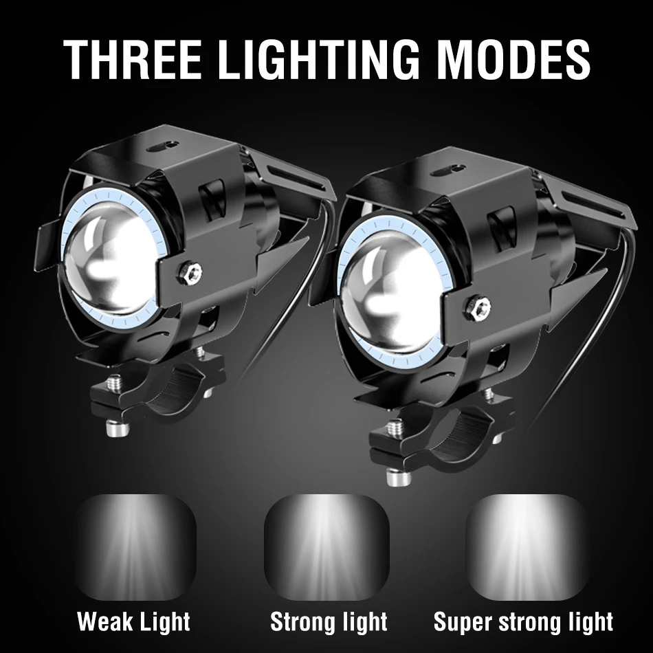 2VNT/Pak Elektrinis Motoroleris, priekinis žibintas LED Balta Šviesa, Baikerių Motociklų Elektros Dviračio Žibintas Žibintas