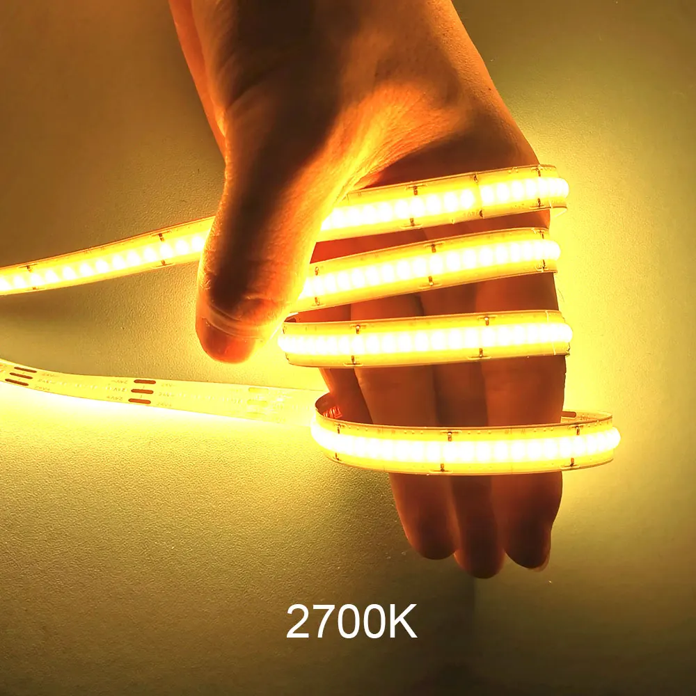 Dviejų Spalvų COB LED Juostelės 24V Cuttable Lankstus šviesos srautą galima reguliuoti Apšvietimo Bi-spalvų LED Šviesos Juostelės skirtos vidaus Patalpų Apdailos, Lempos, šviesos Diodai