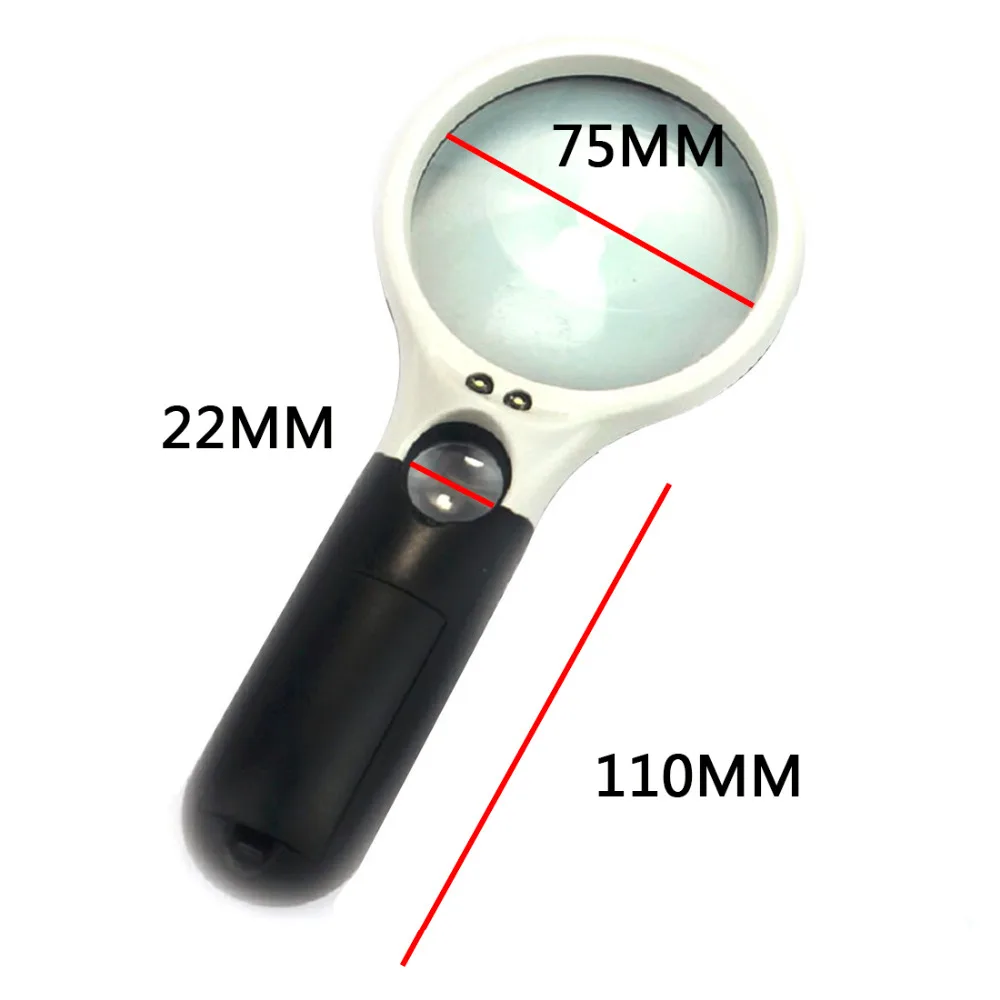 Aukščiausios Kokybės Rankinius Magnifiers 3 LED Šviesos 3X 45X Didinamojo Stiklo Objektyvas Nešiojamą Mini Kišeninis Mikroskopas Skaityti Papuošalai Loupe