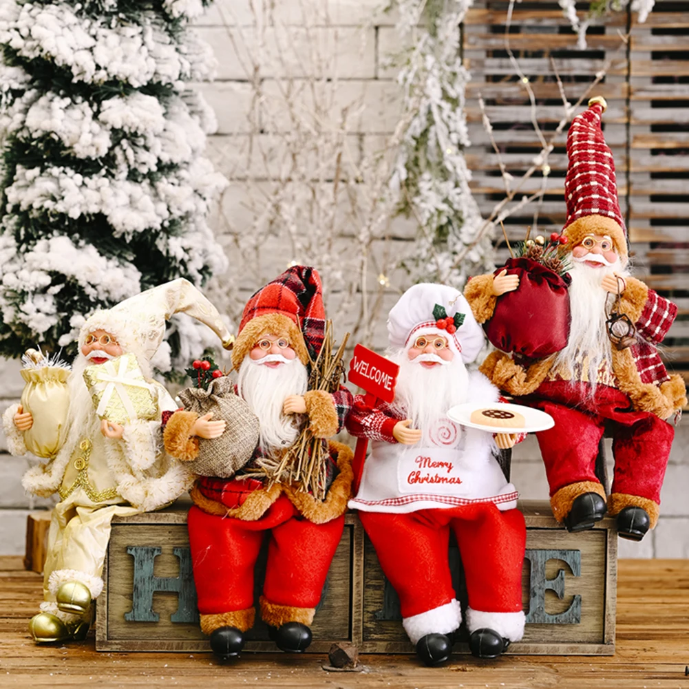 Kalėdų Dekoracijos Kalėdų Senelis Sėdi Nuolatinis Lėlės Dovana, Mielas, Švelnus Medžių Kabo Ornamentu Kalėdų Atmosferą Apdaila