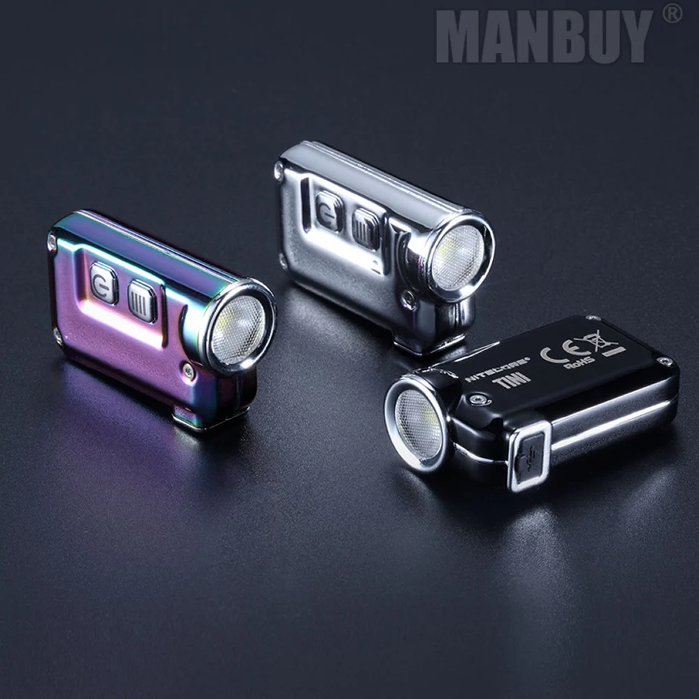 Didmeninė NITECORE TINISS tini CU Micro micro USB Įkrovimo Keylight Mini EDC Žibintuvėlis Metalo Pultelio Šviesos Vidinė Baterija