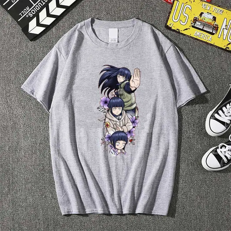 2021 Naruto Hinata Hyuga T-Shirt Marškinėlius Vyrų Kawaii Viršūnes Animacinių Filmų Karatė Grafinis Tees Mados Marškinėliai, Unisex Harajuku Marškinius Vyras