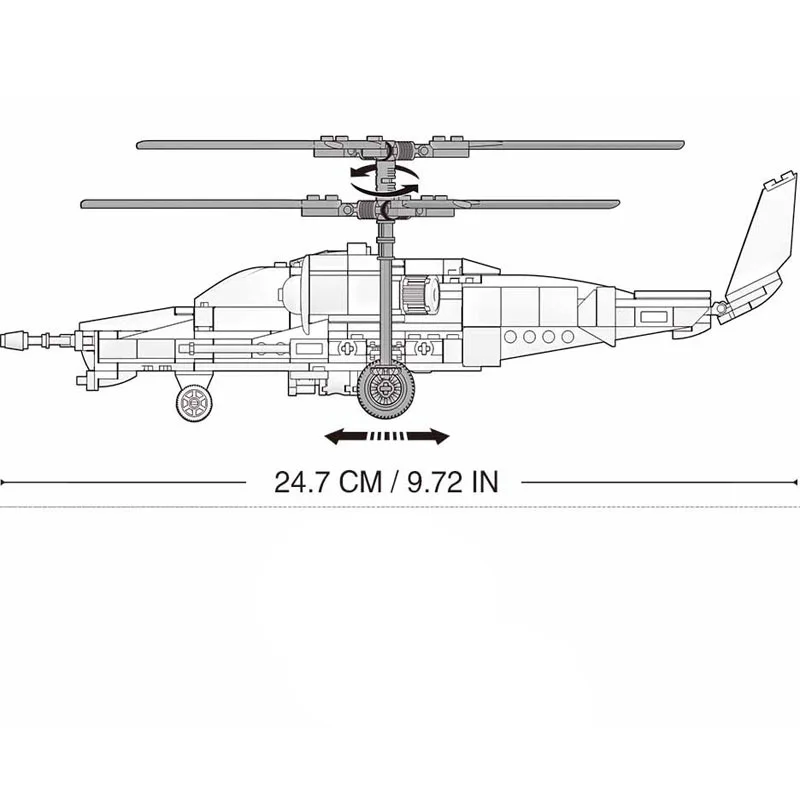 Karinės Serijos rusų KA-50 naikintuvų Modelis 