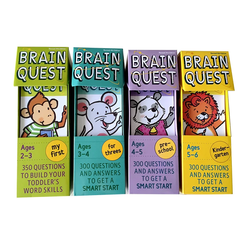 Smegenų Quest anglų kalba Intelektinės Plėtros Kortelės Lipdukas Knygų Klausimai Ir Atsakymai Kortelės Smart Start Vaikas, Vaikai