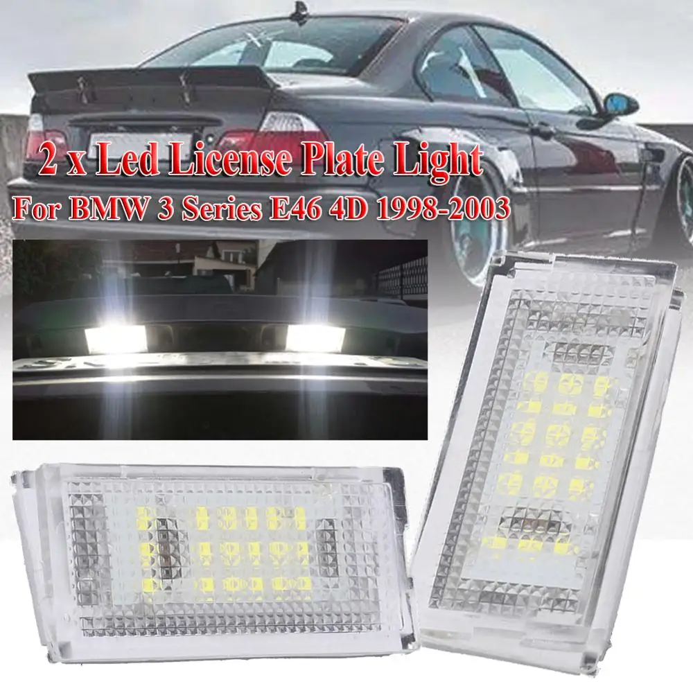 2 vnt Led Licenciją Plokštelės Šviesos diodų (Led) Canbus Auto Uodegos Šviesos Baltos LED Lemputės Automobilių 3er E46 4D 1998-2003 Automobilių Reikmenys CSV