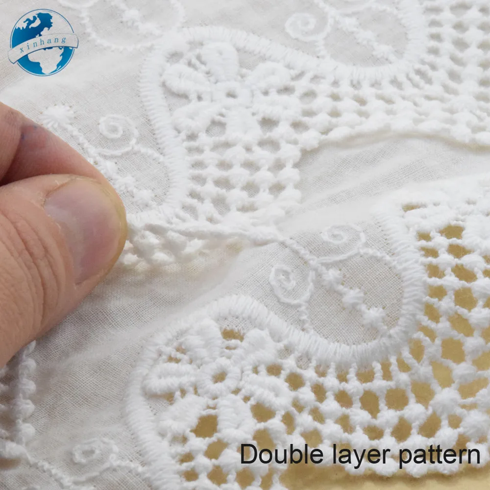 5yard 19cm pločio Medvilnės embroid nėrinių siuvimo juostelės guipure apdaila vestuvių dekoravimas 