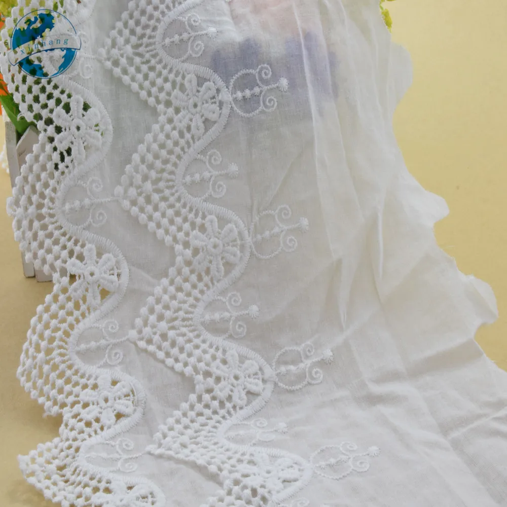 5yard 19cm pločio Medvilnės embroid nėrinių siuvimo juostelės guipure apdaila vestuvių dekoravimas 