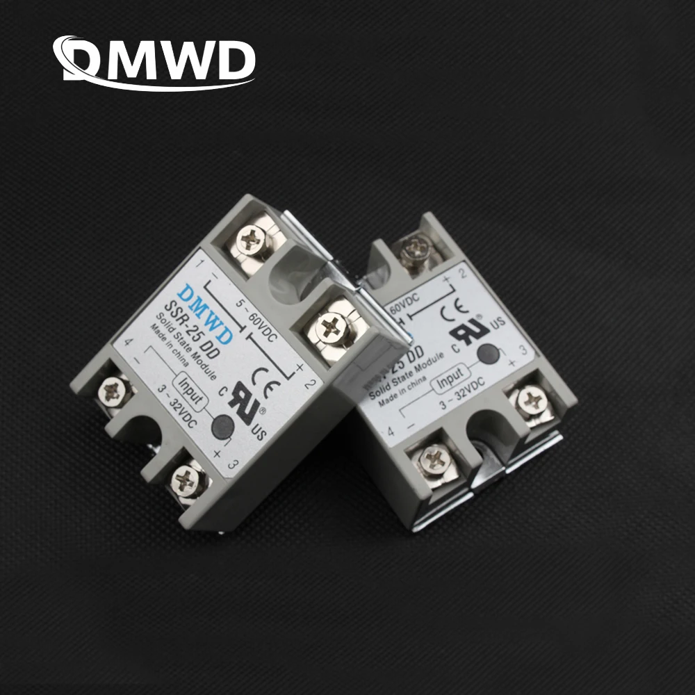 TOP BRAND DMWD solid state relay SSR-25DD 25A iš tikrųjų 3-32 DC 5-60 DC SSR 25DD solid state relay