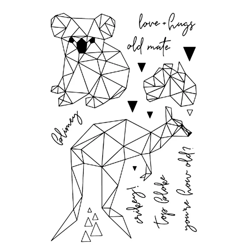 Trikampis Gyvūnų Įspūdį Lokys Žodžiai Nauja Skaidri Aišku, Silikoninis Spaudas& Štampai, skirti 
