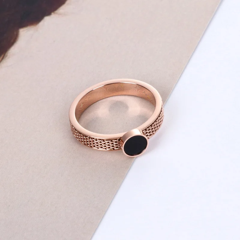 Apvalus juodas pora žiedai vyrams ir moterims, aksesuarai, mados nerūdijančio plieno žiedas jubiliejų dovana, papuošalai anel masculino