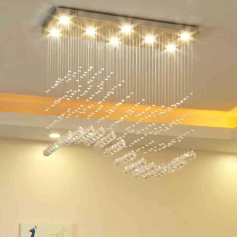 Stačiakampio formos Kristalų LED Lubų Šviesos 8 Vadovai Šilta Šviesa Paprastas Stilius Tinka Restoranas Kambarį