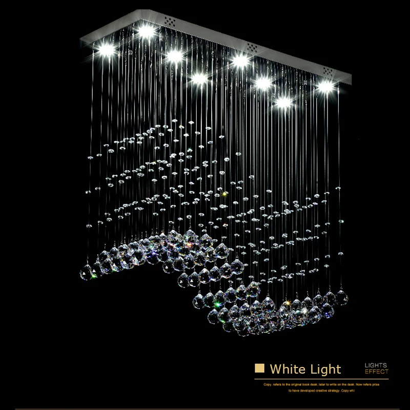Stačiakampio formos Kristalų LED Lubų Šviesos 8 Vadovai Šilta Šviesa Paprastas Stilius Tinka Restoranas Kambarį