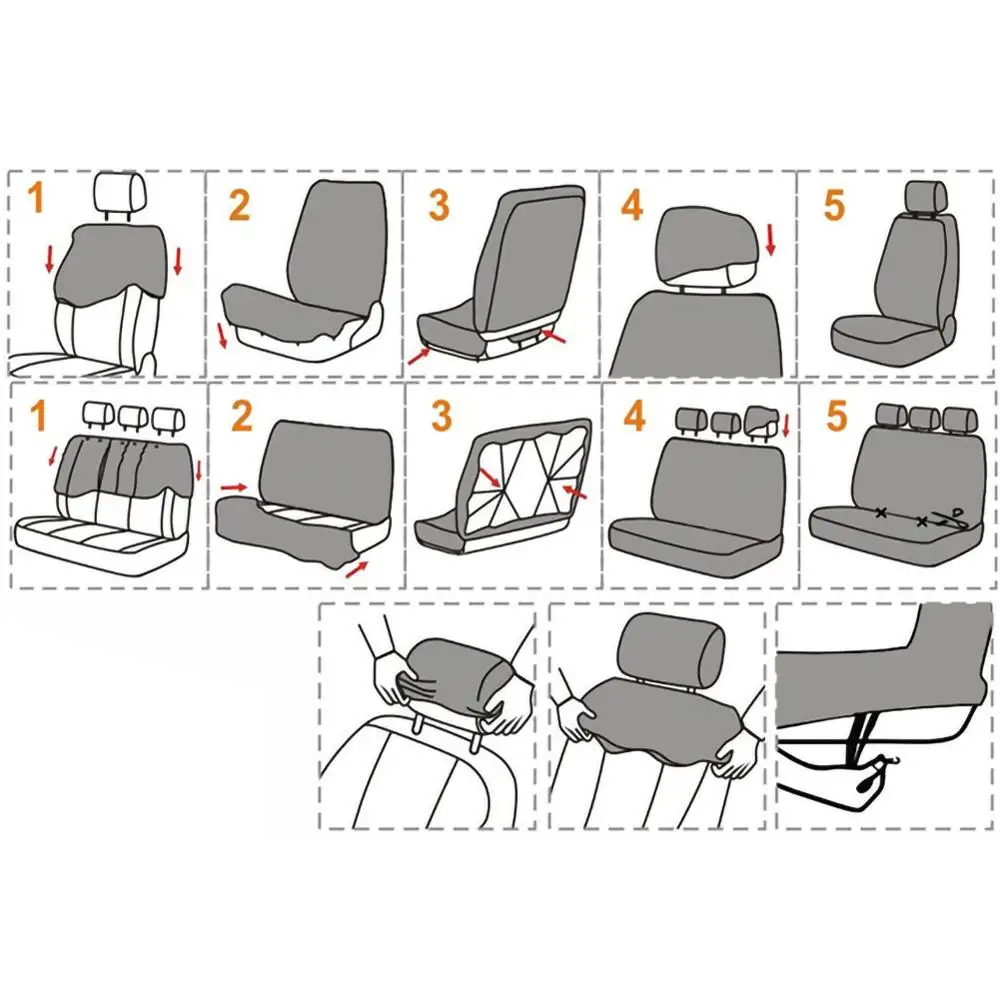 9pcs Automobilių Sėdynės Apima Interjero Aksesuarų Universalus Sėdynės Padengti 