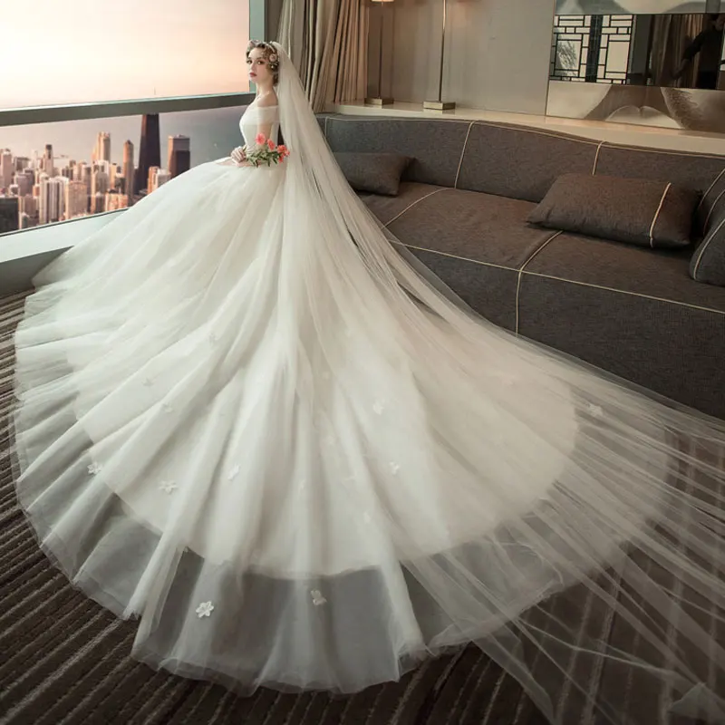 FADISTEE Naują atvykimo elegantiškas vestuvių suknelė suknelės tiulio satino kamuolys suknelė ilgai stiliaus klostyti šalis suknelės royal traukinio stilius
