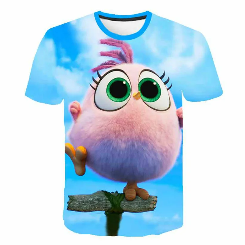 Nauja vasaros 2020, piktas paukščių print T-shirt, 3D berniukų ir mergaičių, mados asmenybės vaikams, animacija, T-marškinėliai trumpomis rankovėmis