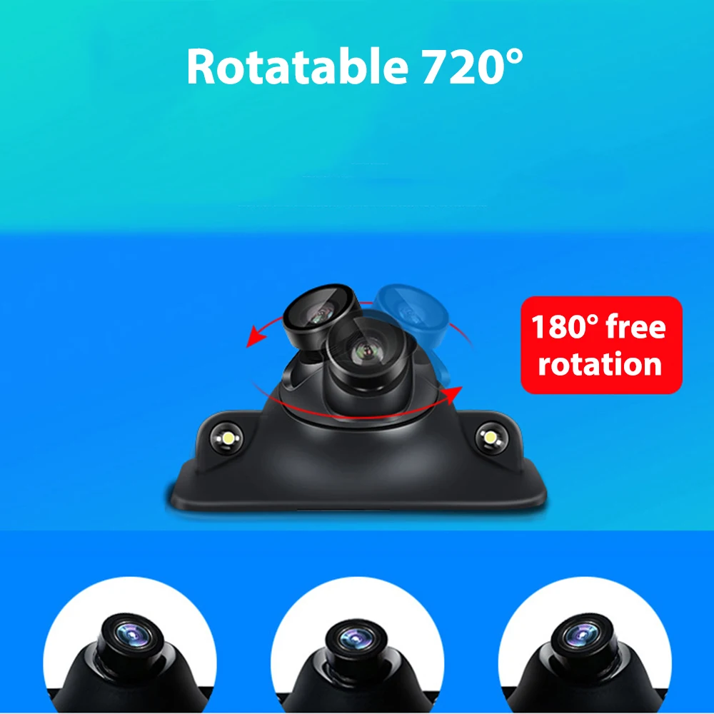 720° Pasukti Auto Galinio vaizdo vaizdas iš Priekio Vaizdas iš Šono Kameros LED Naktinio Matymo Diktofonas Automobilį Atgal Atbuline Kamera Statymo Pagalbos Kamera