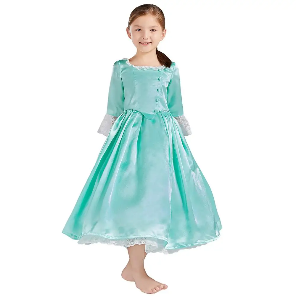 Kid Royal Kolonijinės Mergaitę Vaiko Princesė Dress Hamiltonas Kolonijinės Mergautinė Korsetas stiliaus Viktorijos Helovyno Cosplay Kostiumas