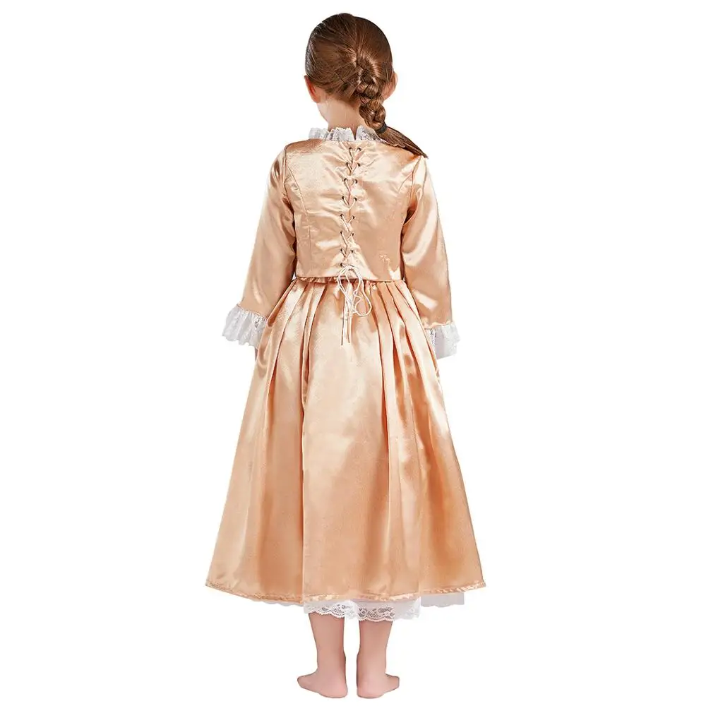 Kid Royal Kolonijinės Mergaitę Vaiko Princesė Dress Hamiltonas Kolonijinės Mergautinė Korsetas stiliaus Viktorijos Helovyno Cosplay Kostiumas