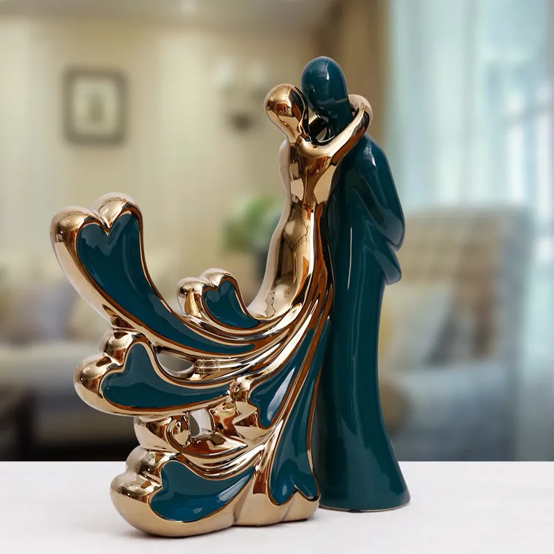[HHT] Šiaurės šalių keramikos pora Skulptūrų Meilės Bučinys pora Statula Namų puošybai miegamasis vyno kabineto high-end vestuvių dovanos