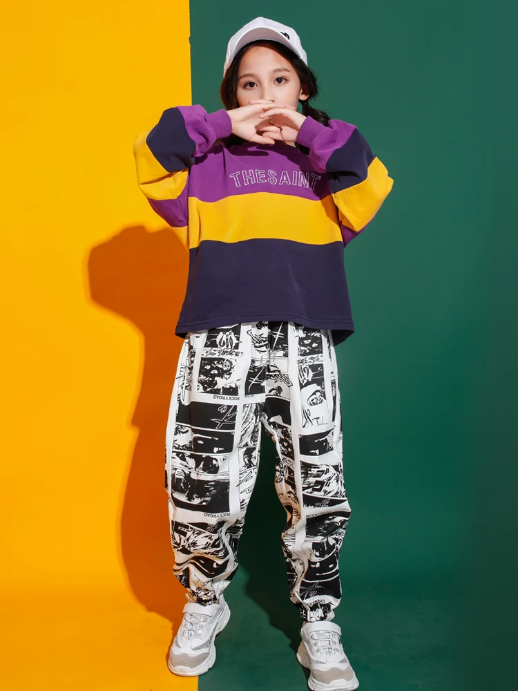 Vaikai Kietas Hip-Hop Drabužių Komplektus Palaidinukė Viršūnes Sporto drabužių Mergaitės Berniukai Džiazo Šokio Kostiumų Etape Dėvėti Šokių Drabužiai