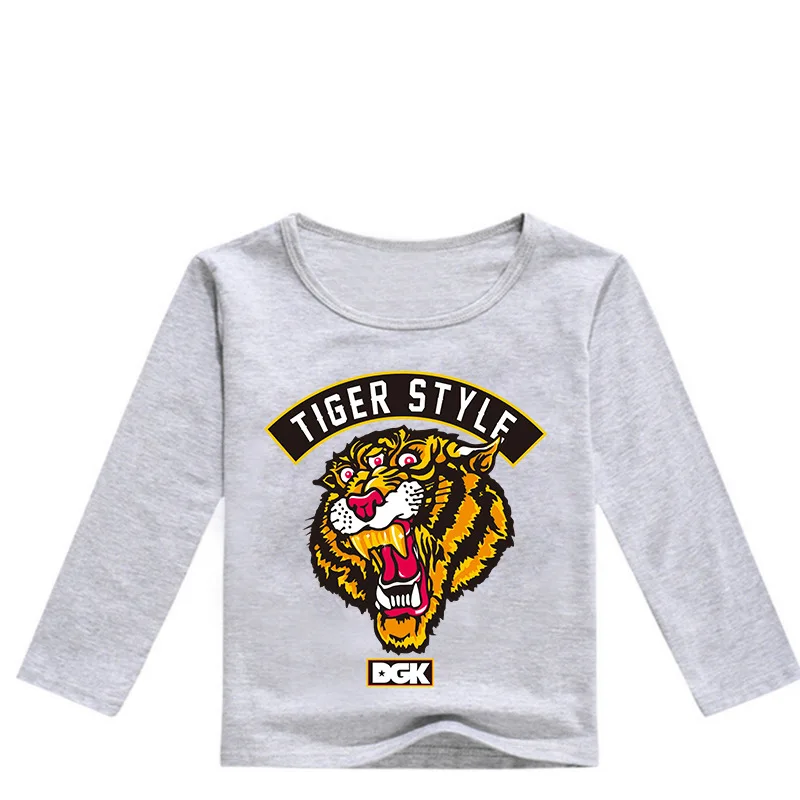 2019 M. Pavasario Vaikams, Cartoon Tigras Stiliaus Print Long Sleeve T Shirts Berniuko Drabužius Vaikas Merginos Top Tee Kūdikių Kostiumai Palaidinukė
