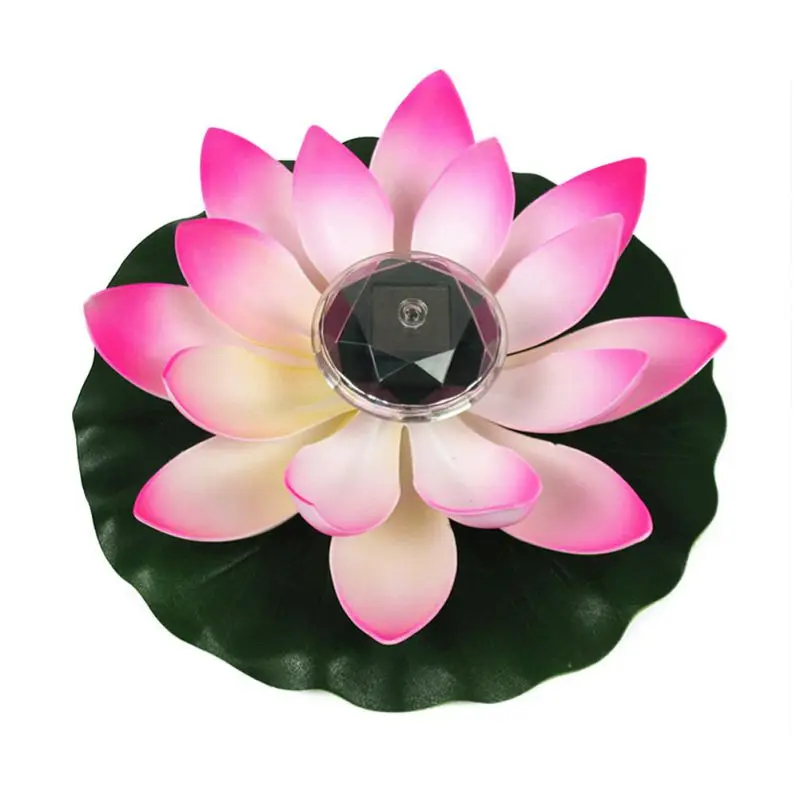 Saulės energija Varomas LED Lotus Flower Žibintas Atsparus Vandeniui Tvenkinyje Plūduriuojantis Naktį-Šviesos Sodas šalis Sodo Puošmena