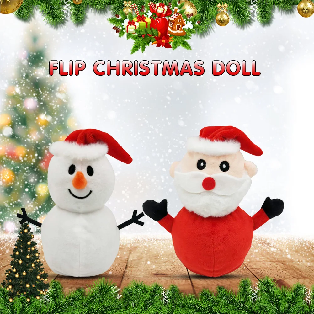 Mini Pliušinis Žaislas Dvipusis Nešiojamų Grįžtamasis Apversti Dovana Modeliavimas Minkštas Namų Mielas Kalėdų Lėlės Juokinga Sniego Vaikai Vaikai