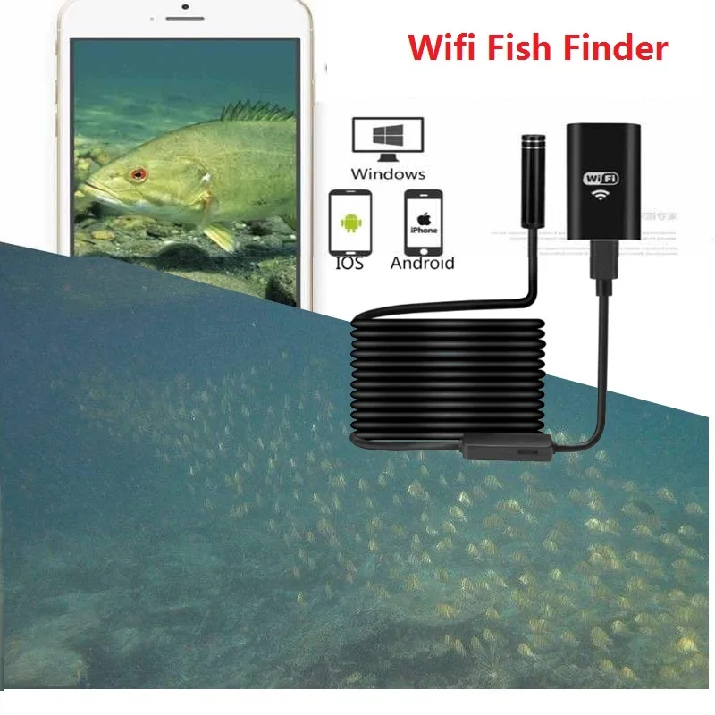 Nešiojamų Wifi Žvejybos Finder Tikrinimo HD Naktinio Matymo Kamera 10m Kabelis Povandeninį Fotoaparatą Žuvų Ieškiklis Tinka 
