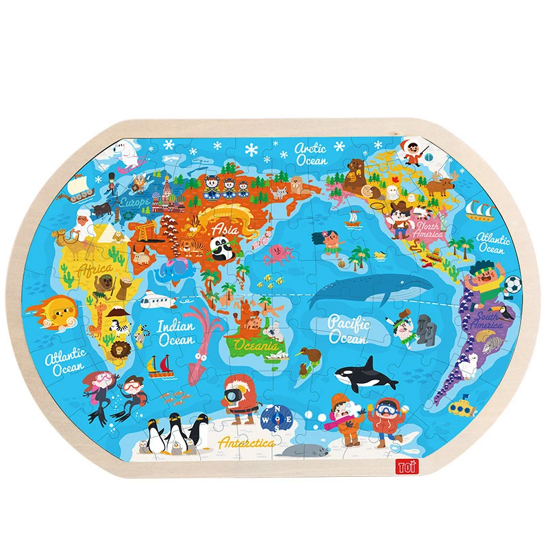 45*30 CM Didelis Pasaulio Žemėlapis, Dėlionė Vaikams, Mediniai Žaislai, Vaikų Ankstyvasis ugdymas Švietimo Žaislai, Vaikų zemelapis Dėlionės