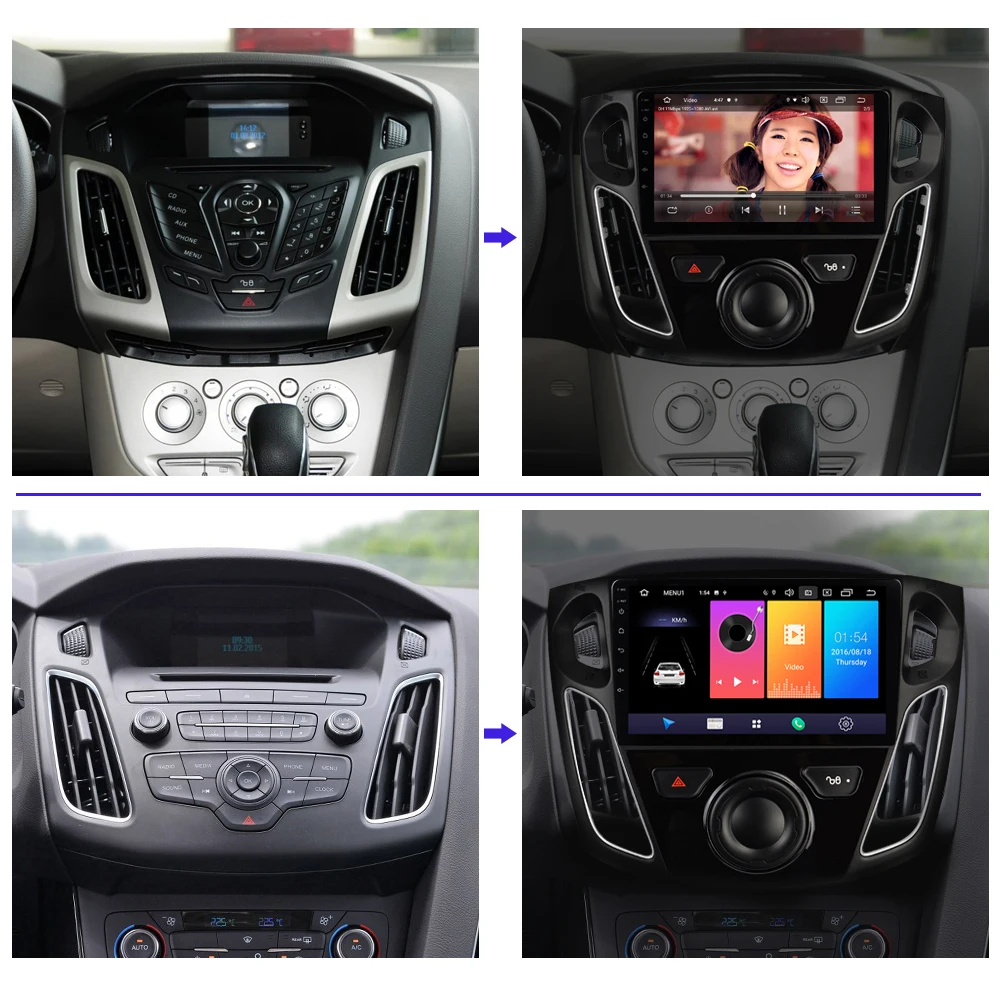 OKNAVI Automobilio Radijo Ford Focus Mk3 2011-2019 GPS Navigacija, WIFI 4G 64G 8 Core Multimedia Vaizdo Grotuvas 