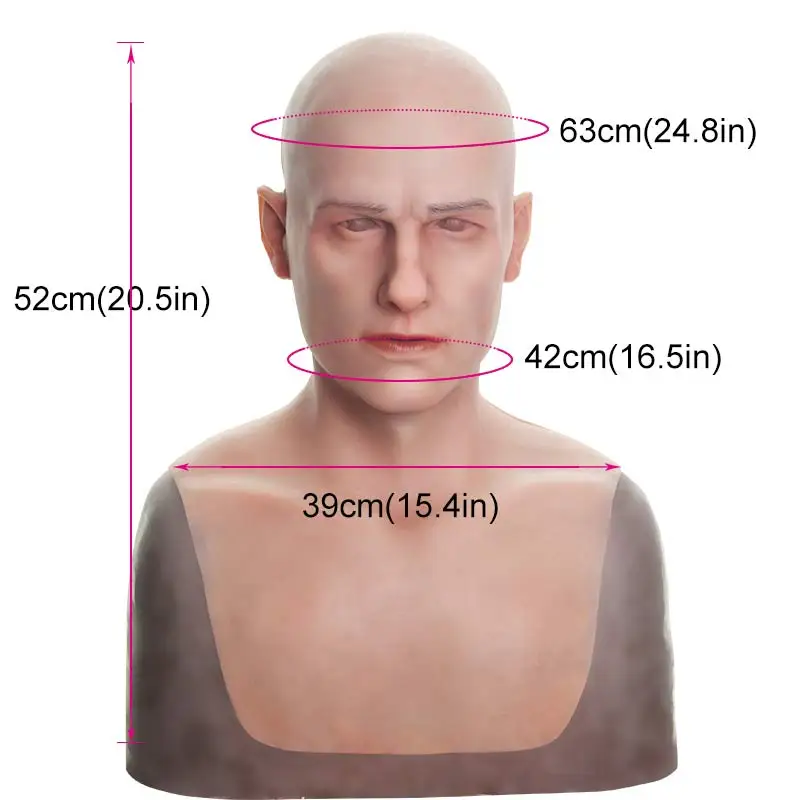 KnowU Realus Silikono Kaukė vidutinio amžiaus Vyrų galvos Apdangalai Crossdressers Cosplay