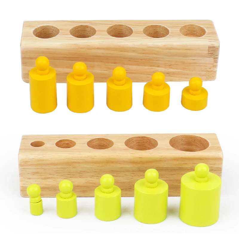 Ikimokyklinio amžiaus Kūdikis Montessori Ugdymo Mediniai Žaislai Lizdas Cilindrų Bloko Rinkinys Vaikams Mokymosi Rungtynės Žaislas Sensorinėmis Medžiagos
