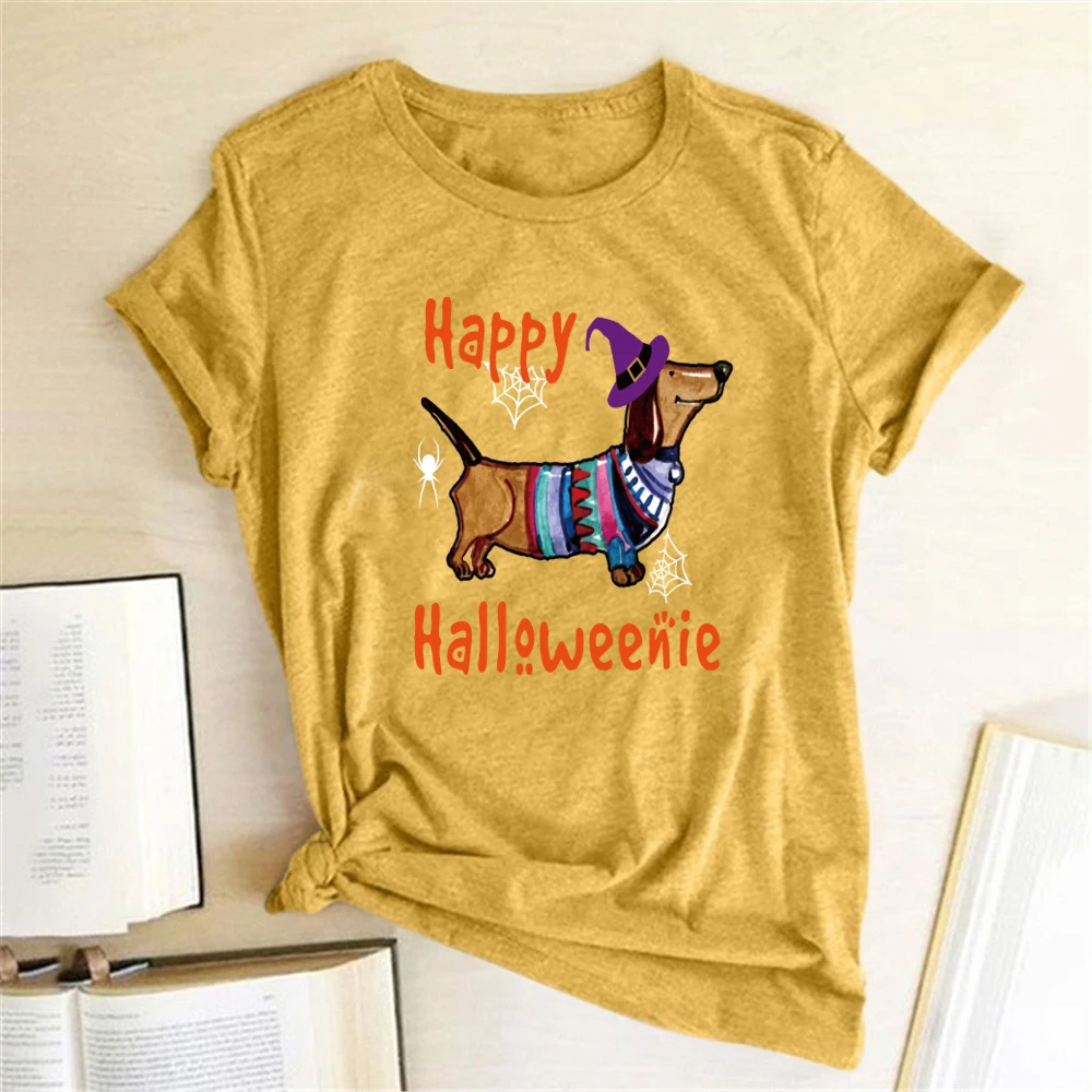 Takso Happy Halloween Spausdinti marškinėliai Moterims Vasaros 2020 Grafinis Tees Streetwear Atsitiktinis Trumpas Rankovės Estetinės Drabužius Moteris