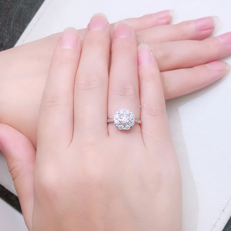 18K aukso žiedas ir moissanite deimantų D VVS Prabangių vestuvių žiedas Su nacionalinės sertifikatą SW16